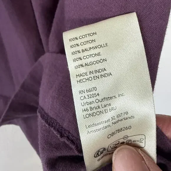 Anthropologie Maeve purple V-neck cropped oversized top Size M - Picture 7 of 10